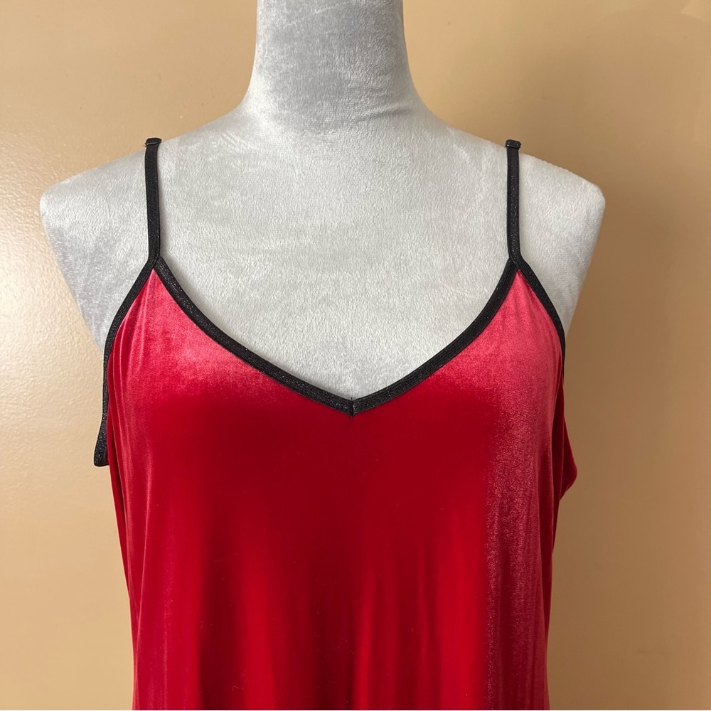 Valerie Stevens Scarlet Velvet Slip Dress size large - Picture 2 of 10